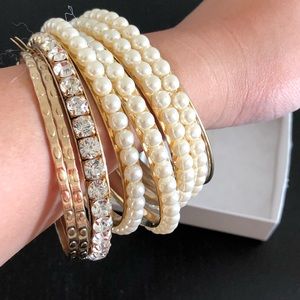 Stacked Bracelets - Pearl/Gold style Macy’s
